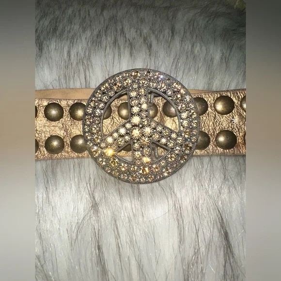 Bridget Shuster Studded Peace Sign Belt - Picture 2 of 6
